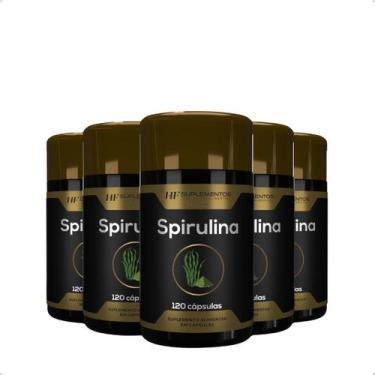 Imagem de 5x spirulina 120 cápsulas hf suplementos