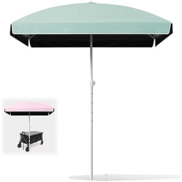 Imagem de Guarda-chuva De Mesa Quadrado 5' X 5' Guarda-chuva De Pátio Ao Ar Livre Guarda-chuva De Mercado Proteção Uv Impermeável Para Jardim, Gramado, Quintal, Cyan, One Size