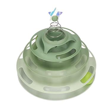 Imagem de Zhjvihx Rolo de Brinquedo de Gato, Brinquedo Girtable de Gato Pp Aliviar Interativo Tédio Removível de 4 Níveis Ambientalmente Amigável Com As Estrelas da Primavera para Suprimentos de Gatinho (Tipo