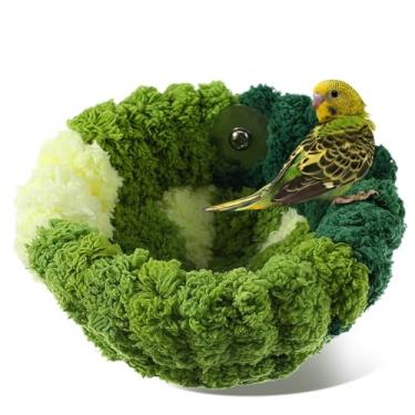 Imagem de YBEATY Ninho de pássaro para gaiola para pendurar no inverno, quente, confortável, cama de pássaro, material durável, roupa de cama pendurada para conure, periquito, periquito, canário, formato de