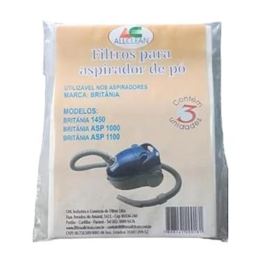 Imagem de SACO FILTRO DESCARTÁVEL PARA ASPIRADOR DE PÓ BRITÂNIA 1450 ASP 1000 ASP 1100 Contém 3 unidades