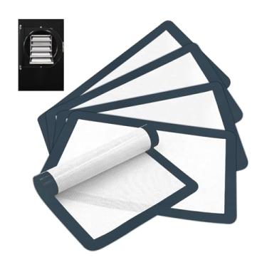 Imagem de Conjunto de tapetes de bandeja de 5 peças para HARVEST RIGHT Freeze Dryer Bandejas médias – Acessório reutilizável para máquina de secar por congelamento, revestimento de silicone de fibra de vidro, evita que os itens alimentares grudem bandejas de secadora