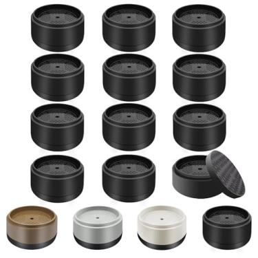 Imagem de Elevadores de cama para móveis, resistentes, 2,5 cm, 5 cm, 7,6 cm, 10 cm, elevadores de cama ajustáveis redondos para pernas de mesa, sofá, poltrona, geladeira, máquina de lavar (2,5 cm, preto, pacote