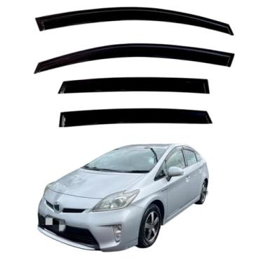 Imagem de RWYSSYTF 4 peças de viseiras de janela defletores de ventilação para Toyota Prius 2010-2015 protetores de chuva fita de sombra