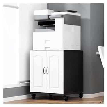 Imagem de SUNESA Suporte de impressão Suporte de impressora removível para casa suporte de copiadora armário do chão ao teto Rack de armazenamento de polia resistente prateleira de impressora com rodas mesa de