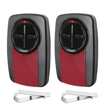 Imagem de XDTKML Controle remoto universal de porta de garagem 380UT 375UT compatível com Chamberlain Liftmaster Linear Genie Wayne Controle remoto de porta de garagem com 2 botões vermelhos - 2 peças