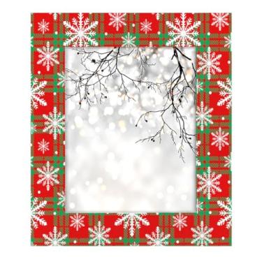 Imagem de cfpolar Moldura de madeira de 20 x 25 cm, flocos de neve de Natal, serve para 12 x 18 cm com tapete ou 20 x 25 cm sem tapete, para exibição de fotos para parede ou mesa, mesa, galeria, sala de estar