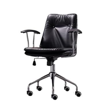 Imagem de Cadeira de escritório moderna de couro PU cadeira de escritório confortável cadeira de escritório em casa com rodas e braços cadeira de conferência cadeira ergonômica cadeira giratória ajustável