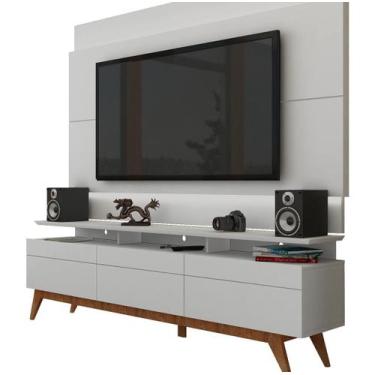 Imagem de Rack com Painel Para TV 55 Polegadas Branco Classic +3G 1.8 com LED - 
