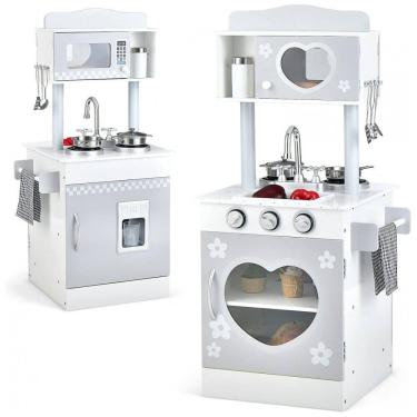 Imagem de Cozinha de Brinquedo Realista em Madeira para Crianças de 3 a 8 Anos, HONEY JOY, Branca