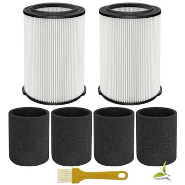 Imagem de LVJUSEN Filtro de substituição VF4000 para aspirador de pó Ridgid Shop 5-20 galões, filtro universal VF4200 serve para filtro de vácuo rígido Wet Dry Vac/Husky Shop 6-9 galões com mangas de espuma