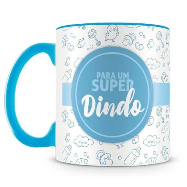 Imagem de Caneca Personalizada Batizado Azul com Foto - Porcelana de Alto Brilho