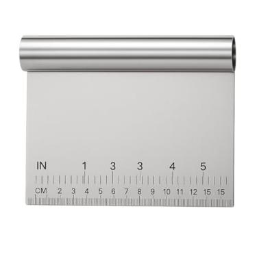 Imagem de Espátula de Corte Inox 15x11 cm com Régua Integrada – Precisão Profissional para Massas, Pizzas, Confeitaria e Cozinha Gourmet