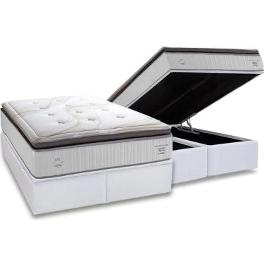 Imagem de Cama Box Baú King Kit Masterpocket Ensacadas C1725 com Colchão Molas Ensacadas Branco H...