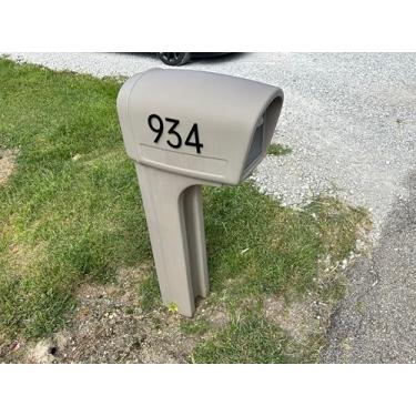 Imagem de Números 0 de casas pretas de 7,6 cm, números de caixa de correio de acrílico preto fosco de fácil instalação, placas de endereço para portas externas, apartamentos, fazendas, hotéis