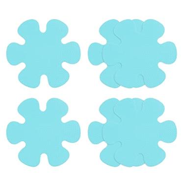 Imagem de 6 peças adesivos antiderrapantes para banheira, chuveiro, piso, 10 cm, antiderrapante, fita adesiva, estilo flor, decalques para banheiro, cozinha, banheira, degraus, escadas, azul