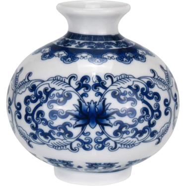 Imagem de VASO REDONDO DECORATIVO ENFEITE HOME&CO CERÂMICA 9x9x9cm AZUL