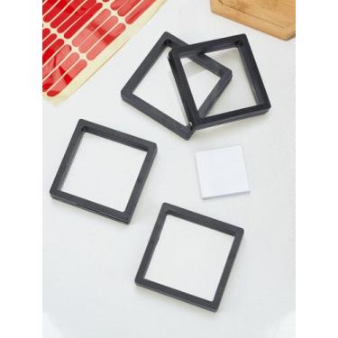 Imagem de 4 peças de ferramentas de arte de unhas, caixa dobrável de armazenamento de plástico, fita adesiva dupla face (1 folha) e papel para colorir unhas (1 livro) para esposa, namorada, 5 x 5 cm