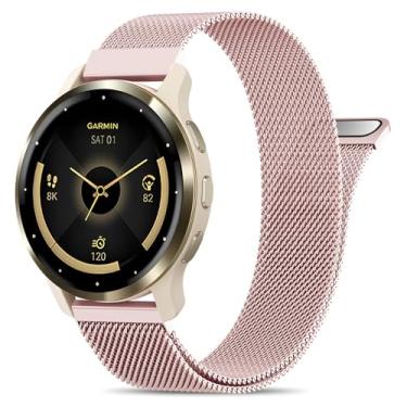 Imagem de EverAct Pulseira de relógio magnética de metal de 22 mm compatível com Garmin Venu 3 de 45 mm/Venu 4 de 45 mm/Venu 2/Vivoactive 4, pulseira de malha de aço inoxidável de liberação rápida para
