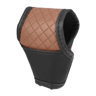 Imagem de Capa universal de mudança de marchas para carro, capa para manípulo de marcha, capa de câmbio automático, elegante, couro sintético, preto e marrom