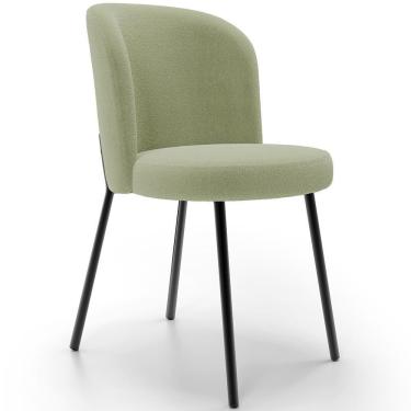 Imagem de Cadeira Para Sala De Jantar Cozinha Estofada Gavi L02 Bouclê Oliva Lyam Decor