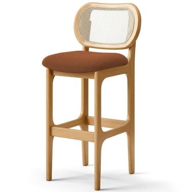 Imagem de Banqueta Alta Para Cozinha Bancada Sala Tela Betta Fixa L02 Bouclê Terracota - Lyam