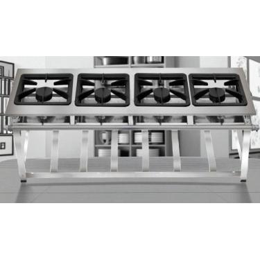 Imagem de Fogão Industrial 4 Bocas 30x30 AP P7 em Aço Inox Leona - Mr Fogões