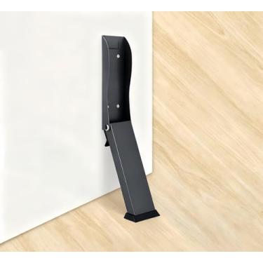 Imagem de Rolha de porta sem perfuração para parede e piso, cunha de batente de porta de borracha resistente, suporte de porta reversível e protetor para manter a porta aberta, batentes de porta interior sem