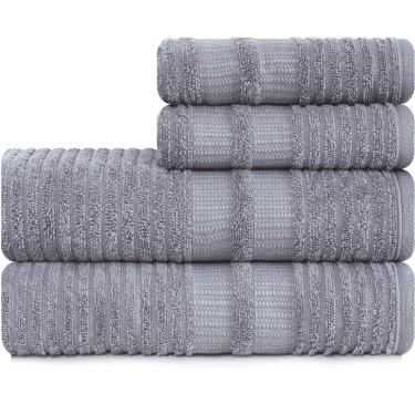 Imagem de Jogo de Toalhas 4 Peças Banhão e Rosto 100% Algodão - Brisa - Karsten