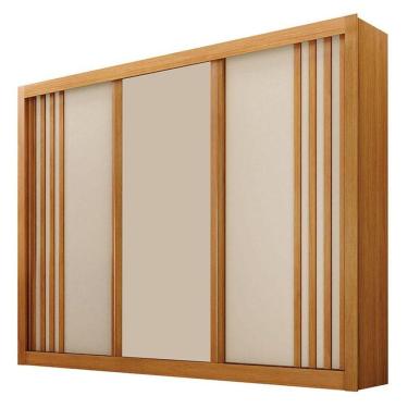 Imagem de Guarda Roupa Casal 3 Portas Milano Cinamomo Off White - Leifer Móveis