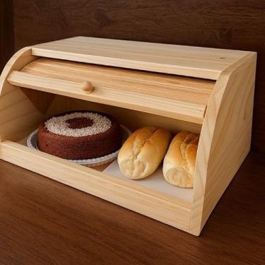 Imagem de Porta Pão Grande Com Tampa Retrátil 40x25x19cm