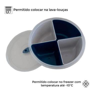 Imagem de Pote Marmita Com 4 Divisorias Almoço Fitness Plasvale