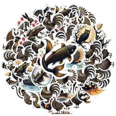 Imagem de 35 peças adesivos de animal zodíaco PVC adesivos de cavalo brinquedo para telefone faça você mesmo, guitarra, notebook, mala, copo, guitarra, faça você mesmo, bicicleta, skate, laptop, bagagem