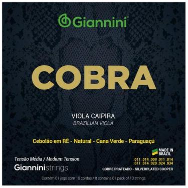 Imagem de Encordoamento Para Viola Caipira Giannini Tensão Média Cobra
