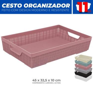 Imagem de Cesto Multiuso Organizador Armário Gaveta Lavanderia G 45x32 - Jaguar,