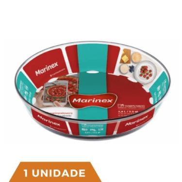Imagem de Assadeira Vidro Redonda 2,4L Assados Doces Tortas Marinex - NADIR FIGU