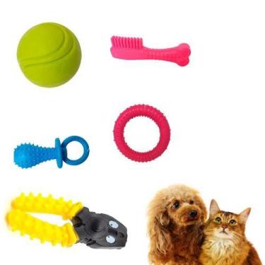 Imagem de Kit Brinquedo Pet Para Cachorro e Gato com 5 Unidades - VETMOC