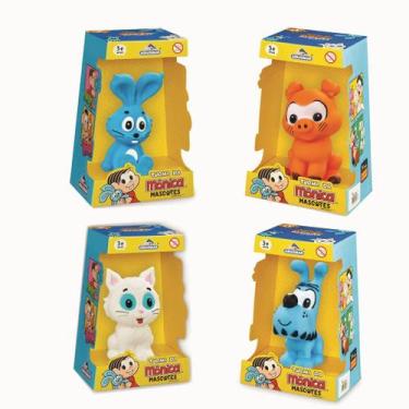 Imagem de Kit 4 Bonecos Mascotes Turma Da Monica baby Sansão Mingau Bidu Chovini