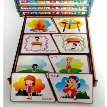 Imagem de Jogo da memória de opostos 24 peças madeira - BRINQUE E LEIA