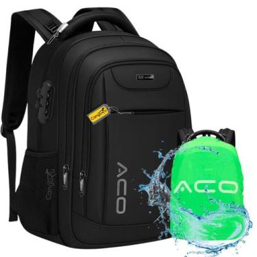 Imagem de Mochila Bolsa Notebook Masculina Feminina Com Capa de Chuva Bolso Anti