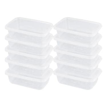 Imagem de 2X Kit 10 Pote 800 Ml Transparente Bpa Free Marmita Microond