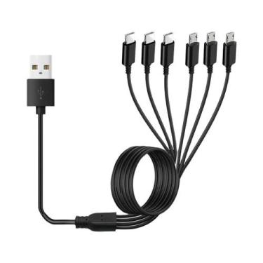 Imagem de Cabo Divisor Universal 6 Em 1 Micro USB Tipo C Para iPhone Android Sam