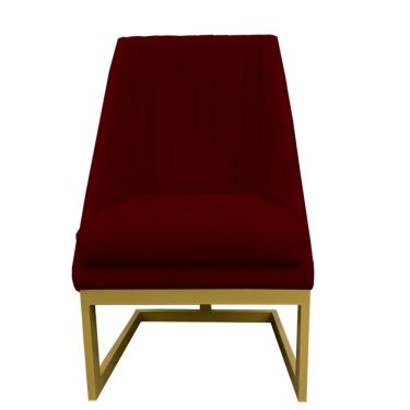Imagem de Cadeira Para Sala De Jantar Ana Base De Ferro Suede Marsala D'classe Decor