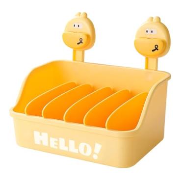 Imagem de Cesta de parede com tema animal, ventosa para banheiro, prateleira de chuveiro montada na parede, suporte de armazenamento de condimentos de cozinha