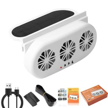 Imagem de HUANGGG 3 coolers ventilador de carro energia solar ventilação de arrefecimento exaustor de carro ventilador seguro auto energia solar carro exaustor