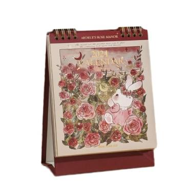 Imagem de Calendário de mesa 2024 com página de lista de tarefas, ornamentos de mesa, calendário, agenda, diário, memorando, calendário mensal 140 x 185 mm