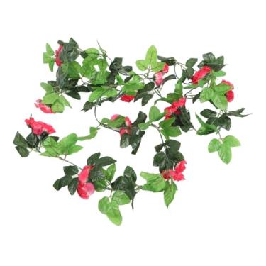 Imagem de RiToEasysports Guirlanda de Flores, Simulação de Videira Floral Artificial Decorativa Rosa Videira Guirlanda Decoração de Flores Falsas para de Casamento Festa Jardim (Vermelha)