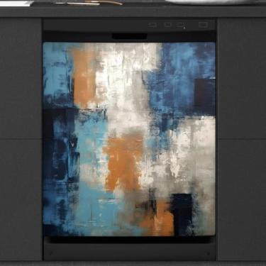 Imagem de Capa magnética para lava-louças, pintura de placa de madeira, vintage, capas magnéticas para decoração de lava-louças, capa magnética para porta de lava-louças, decalque para cozinha, eletrodomésticos