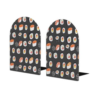 Imagem de Food Sushi Suporte de livros de madeira grande decorativo suporte de livros antiderrapante resistente terminais de livro para mesa de escritório em casa biblioteca de estudo escolar divisórias de