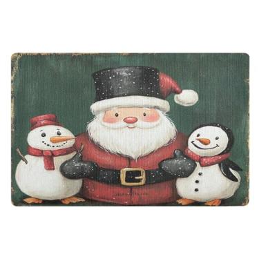 Imagem de SEHANY Tapete de porta de inverno Papai Noel Natal para todos os climas, impermeável, secagem rápida, bem-vindo, tapete de entrada antiderrapante, tapete decorativo de poliéster para entrada, varanda